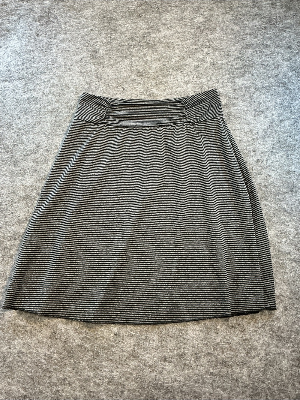 Tranquility Women's Black and White Striped A-Line Skirt Size M